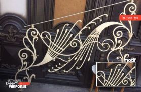 White Embroidered Wrought Iron Stair Railing