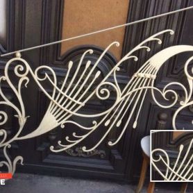 White Embroidered Wrought Iron Stair Railing