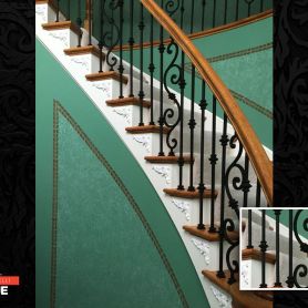 Classic Detail Wrought Iron Stair Railing