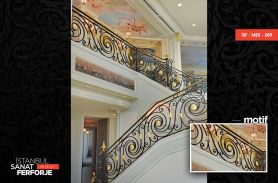 Gold Ornament Wrought Iron Stair Railing