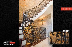 Modern Embroidered Villa Wrought Iron Stair Railing