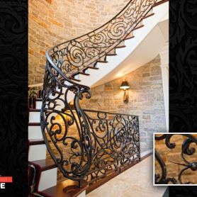 Modern Embroidered Villa Wrought Iron Stair Railing