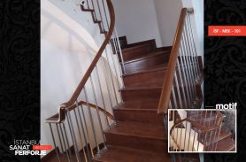 Wooden Villa Wrought Iron Stair Railing