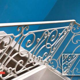 White Wrought Iron Stair Railing