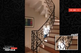 Ivy Patterned Wrought Iron Stair Railing