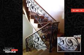 Ivy Patterned Wrought Iron Stair Railing