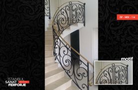 Ivy Patterned Wrought Iron Stair Railing