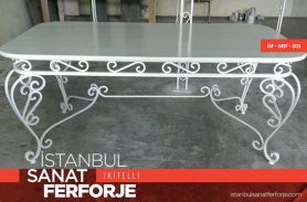 White Elegant Wrought Iron Table