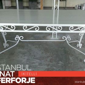 White Elegant Wrought Iron Table