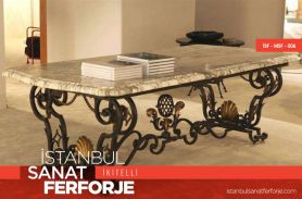 Marble, Gold Embroidered 2020 Wrought Iron Table