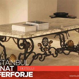 Marble, Gold Embroidered 2020 Wrought Iron Table