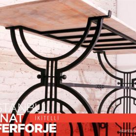 Wooden, Modern Design, Wrought Iron Table
