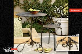 Heart Patterned, Stylish, Wrought Iron Table and Chair Set