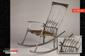 Movable, Wood Engraved, Wrought Iron Chair