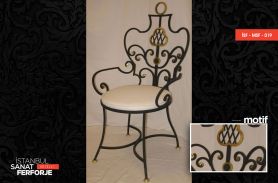 Elegant, 2020 Wrought Iron Chair with White Cushion