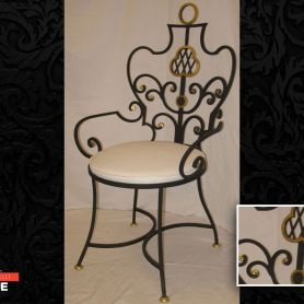 Elegant, 2020 Wrought Iron Chair with White Cushion