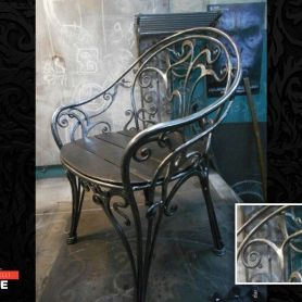 Black, Stylish, Wrought Iron Chair
