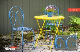 Colorful Modern Wrought Iron Chairs and Tables