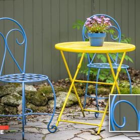 Colorful Modern Wrought Iron Chairs and Tables