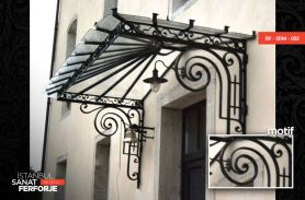 Frosted Glass Design Wrought Iron Porch