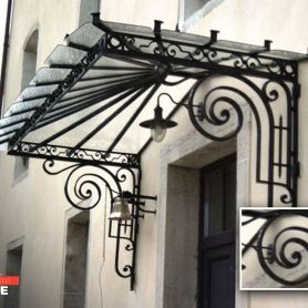 Frosted Glass Design Wrought Iron Porch