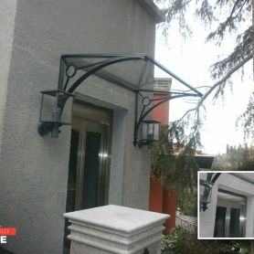 Flat Glass Design Wrought Iron Porch