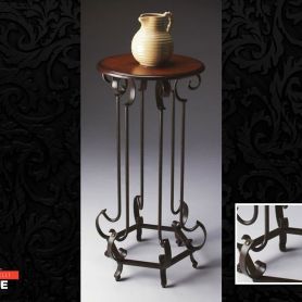 Wooden Detailed Long Wrought Iron Coffee Table