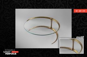 Gold Crescent Design Wrought Iron Coffee Table