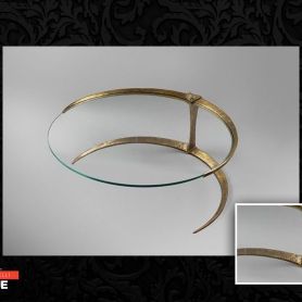 Gold Crescent Design Wrought Iron Coffee Table