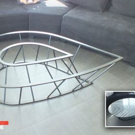 Stone Detail Damla Design Wrought Iron Coffee Table
