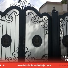 Two-Door Opening, Sheltered Wrought Iron Garage Door