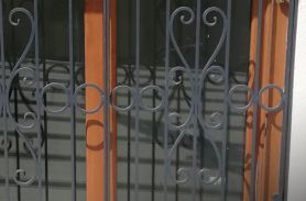 Padlocked, Openable, Wrought Iron Window Railing