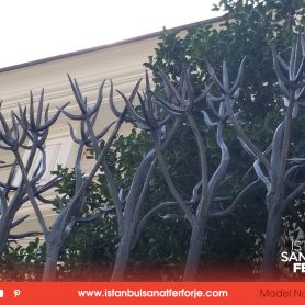 Unusual Design Tree Design Wall Mounted Wrought Iron Railing