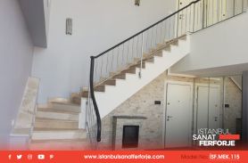 Gray Color Modern Wrought Iron Stair Railing