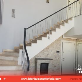 Gray Color Modern Wrought Iron Stair Railing