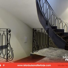 Row Hollow Rectangular Detail, Wrought Iron Stair Railing