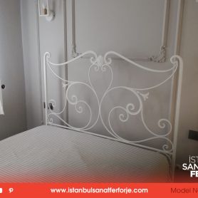 White, Handcrafted Wrought Iron Bed