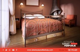 Double Modern Design Wrought Iron Bed