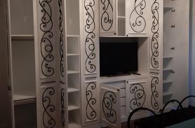 Full Size, White, Wrought Iron Wardrobe