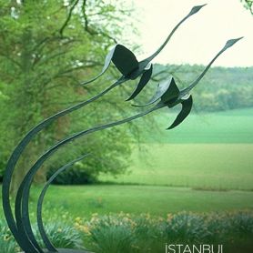 Wrought Iron, Crane Bird, Garden Accessory