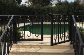 Black, Oval Rectangular Pattern, Wrought Iron Garden Entrance Door