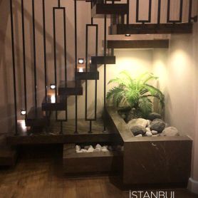 Black, Rectangular Pattern, Wrought Iron Stair Railing