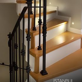 Black, Fine, Elegant Handwork, Wrought Iron Stair Railing