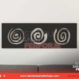 Black, 3-Circle Pattern, Laser Cut, Decorative Wrought Iron Table