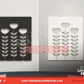 Black and White Color Options, Tulip Pattern, Laser Cut, Decorative Wrought Iron Table
