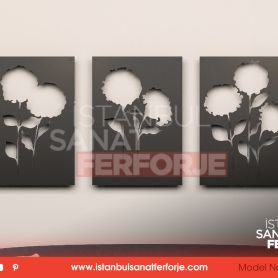 Triple, Carnation Pattern, Laser Cut, Decorative Wrought Iron Table