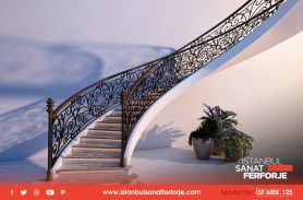 Architecture, Handcrafted Wrought Iron Stair Railing