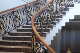 Wooden Handrail, Wrought Iron Stair Railing, Ağrı Doğubeyazıt Project