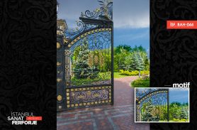 Flower Detail, Wrought Iron Garden Gate