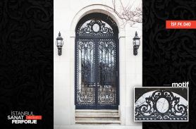 Two-Door, Black, Handcrafted Wrought Iron Door